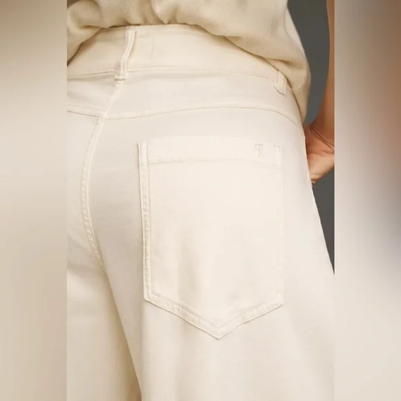 Anthropologie Cream Wide Leg Pants - Picture 4 of 4